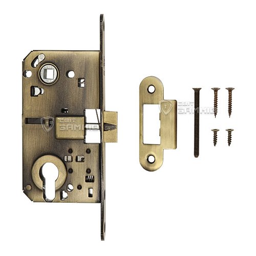 Механізм замка GAVROCHE GR85 PZ (BS50*85мм) метал.язичок AB бронза - Фото №4