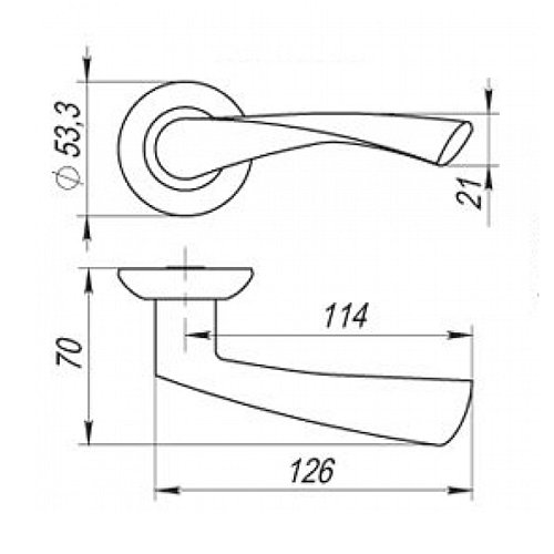 Ручки на розеті APECS Megapolis New-York H-0823-A G золото - Фото №2