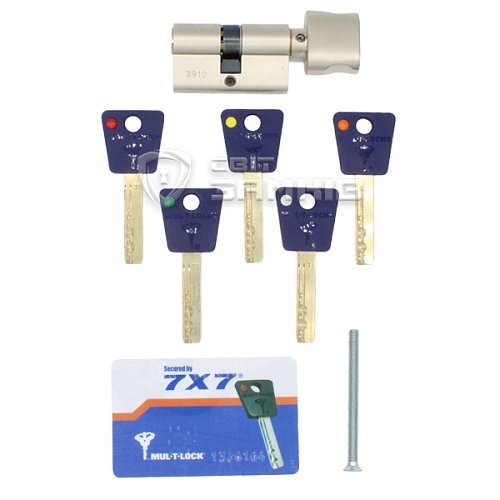 Циліндр MUL-T-LOCK 7x7 85T (35*50T) нікель сатин - Фото №4