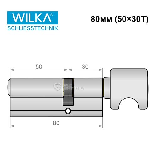 Циліндр WILKA 1405 A 80T (50*30T) нікель - Фото №8