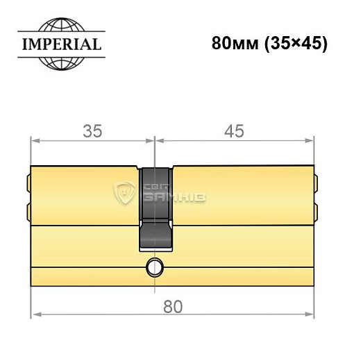 Циліндр IMPERIAL латунь 80 (35*45) полірована латунь - Фото №4