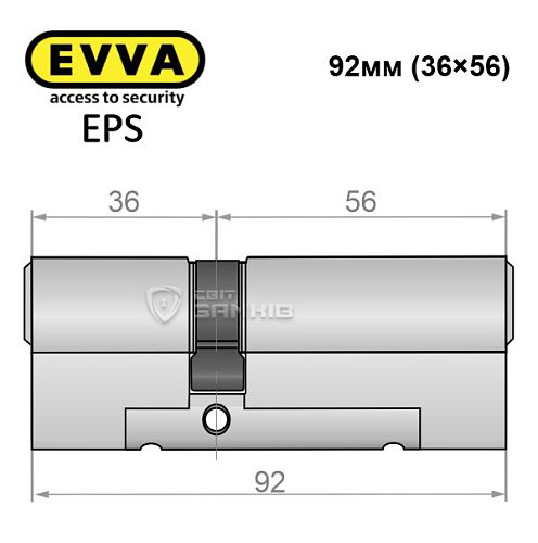 Циліндр EVVA EPS 92 (36*56) нікель сатин - Фото №4