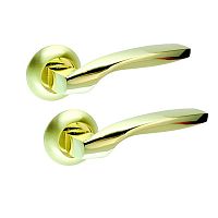 Ручки на розеті KEDR R10.045-AL SB/PB матове золото/золото