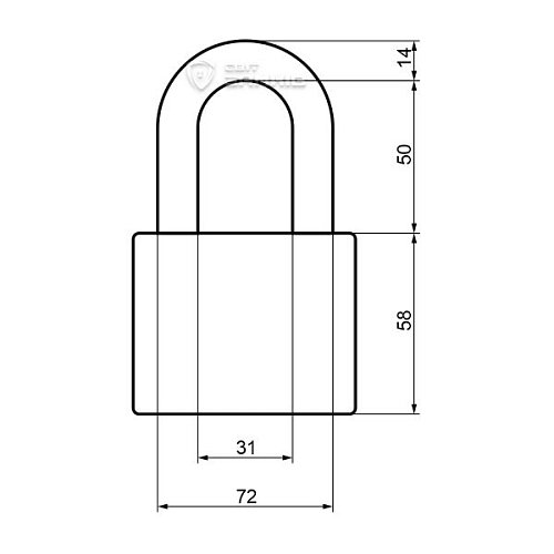 Замок навісний ABLOY PL350 Sentry довга дужка (2 ключа) - Фото №6