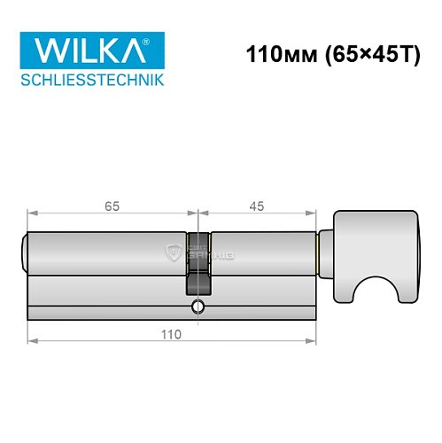 Циліндр WILKA 1405 A 110T (65*45T) нікель - Фото №8