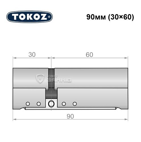 Циліндр TOKOZ Pro300 90 (30*60) нікель матовий - Фото №8