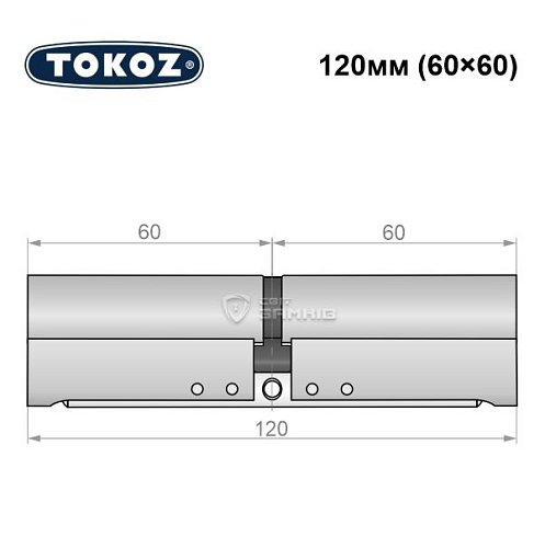 Циліндр TOKOZ Pro300 120 (60*60) нікель матовий - Фото №8