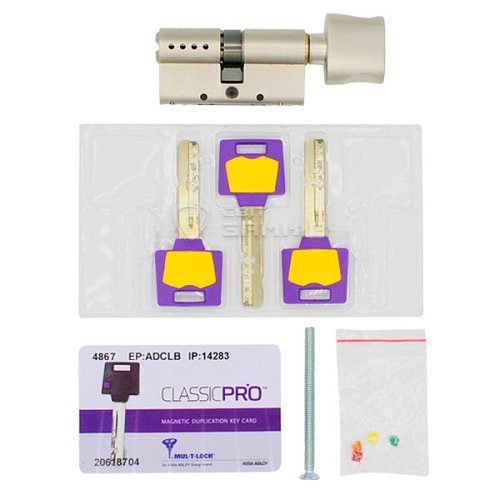 Циліндр MUL-T-LOCK MTL400/ClassicPRO 110T (50*60T) нікель сатин - Фото №5