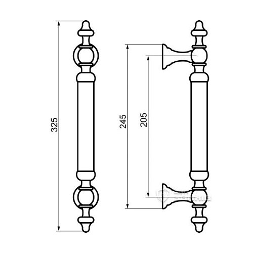 Ручка скоба Велика (половинка) S/G сатин/золото - Фото №2