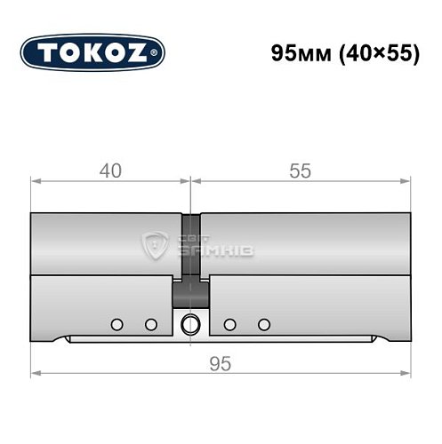 Циліндр TOKOZ Pro300 95 (40*55) нікель матовий - Фото №8