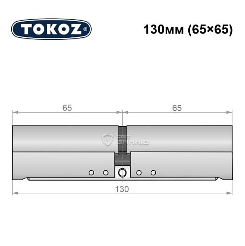 Циліндр TOKOZ Pro300 130 (65*65) нікель матовий - Фото №8