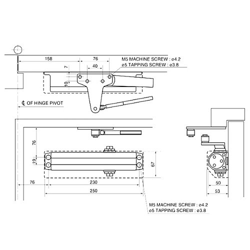Дотягувач RYOBI DS-2055P BC PRL HO з фіксацією до 80кг Сірий - Фото №12
