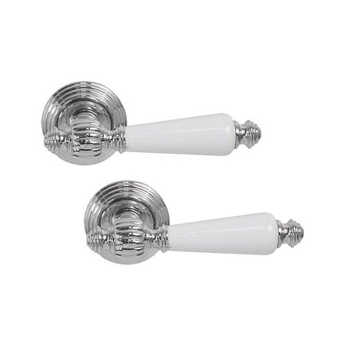 Ручки на розеті FIMET Michelle 106P (269) F04 хром/білий фарфор - Фото №1