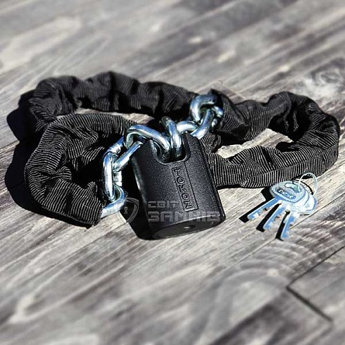 Замок для велосипеда TOKOZ Moto Pluto 50 Black з ланцюгом 200см 3 ключа - Фото №25