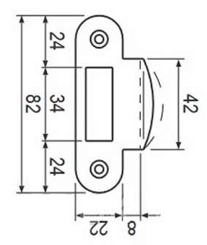 Зворотня планка AGB Mediana Evolution з загнутим відбійником сатин - Фото №2