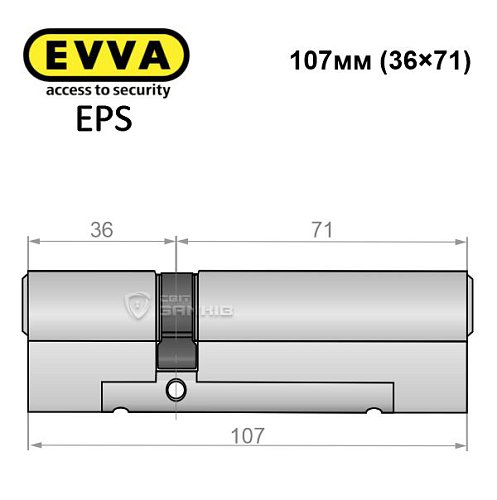 Циліндр EVVA EPS 107 (36*71) нікель сатин - Фото №4