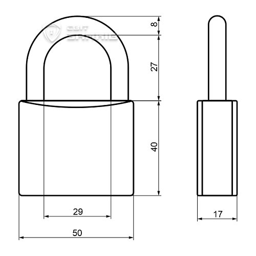Замок навісний TOKOZ BETA 50 (3 ключа) - Фото №6