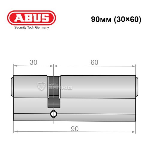 Циліндр ABUS Vitess 1000 90 (30*60) нікель сатин - Фото №6