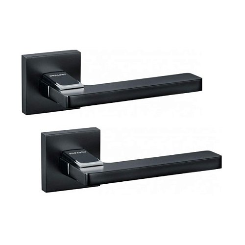 Ручки на розеті ORO/ORO Alba (15E) Black/CP чорний матовий/хром - Фото №1