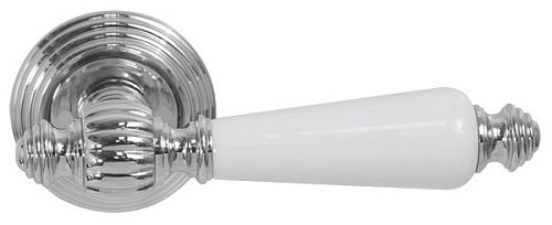 Ручки на розеті FIMET Michelle 106P (269) F04 хром/білий фарфор - Фото №2