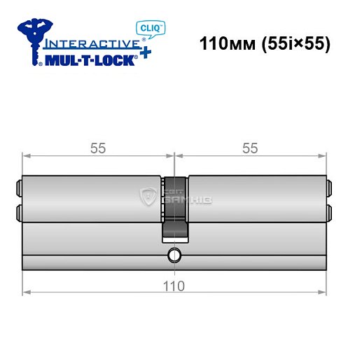Циліндр MUL-T-LOCK MTL600/Interactive+ CLIQ 110 (55i*55) нікель сатин - Фото №6