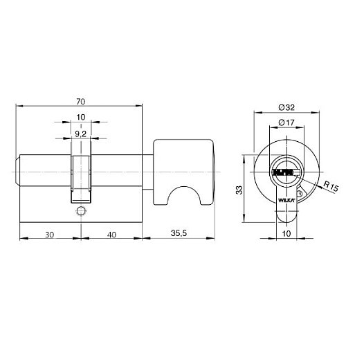 Циліндр WILKA 3605 Carat S3 70T (30*40T) нікель - Фото №7