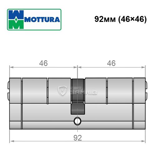 Циліндр MOTTURA Champions Pro 92 (46*46) матовий хром - Фото №7