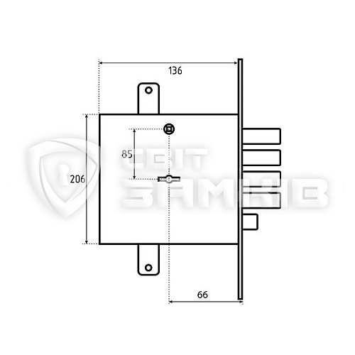 Механізм замка MOTTURA 52.771DM2856 (TSBM) (BS66*85мм) ключ 60мм - Фото №5