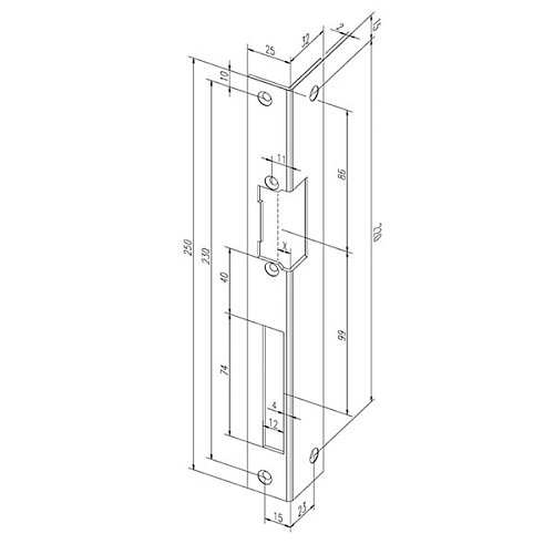 Зворотня планка EFF EFF 066 iW кутова нержавіюча сталь ліва - Фото №3
