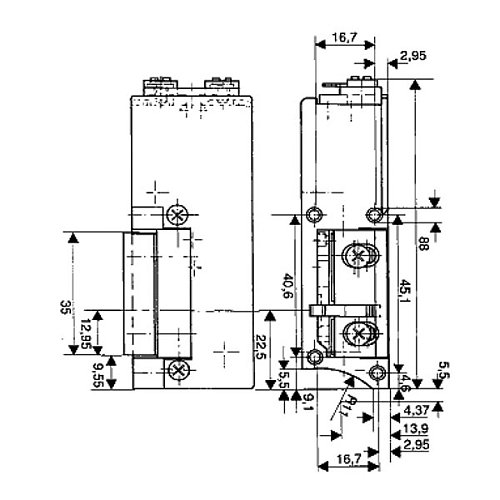 Електрозащіпка EFF EFF 115 НЗ (без живлення замкнена) для замків MTL ліва - Фото №8