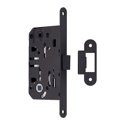Механізм замка GAVROCHE GR96-K WC (BS50*96мм) пласт.язичок Black чорний - Фото №3