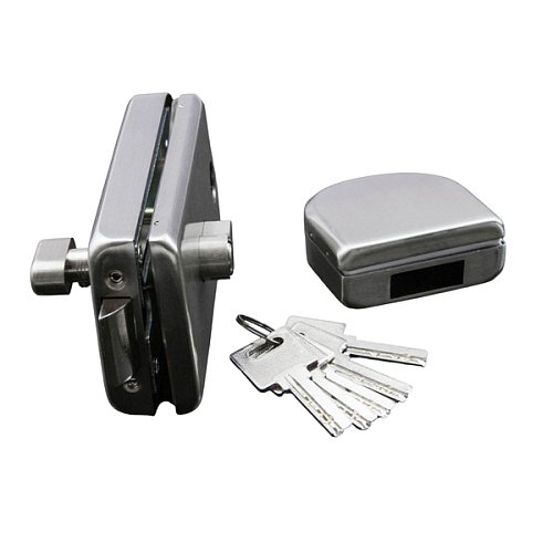 Комплект замка GLASS-M-TECH G-DL18 накладний для скляних дверей (скло-скло) сатин - Фото №3