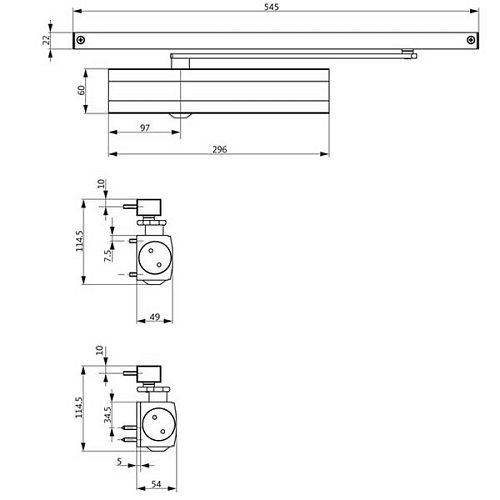 Дотягувач GU ОТS 634 SLD до 80кг FIRE Коричневий - Фото №3
