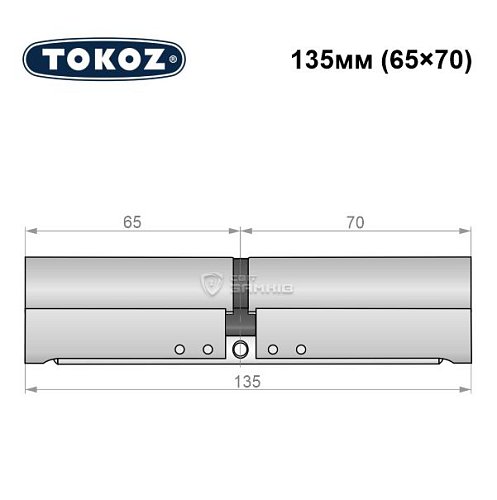 Циліндр TOKOZ Pro300 135 (65*70) нікель матовий - Фото №8