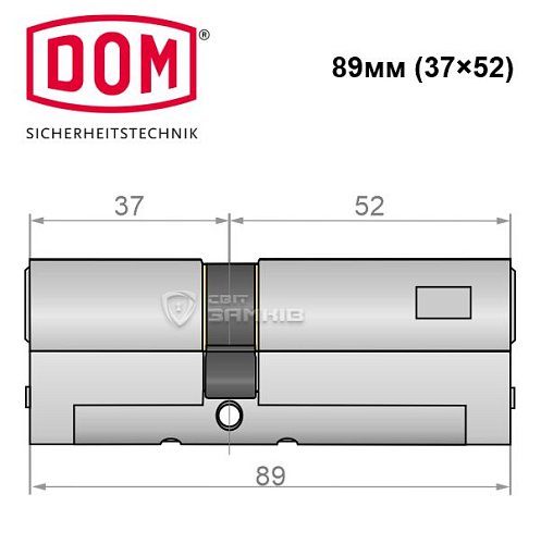 Циліндр DOM Diamant 89 (37*52) нікель сатин - Фото №4