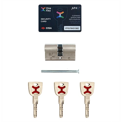 Циліндр CISA AP4 S 60 (30*30) нікель матовий 3 ключі - Фото №8
