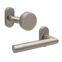 Ручки на розеті ABARO Lido FM фіксована-натискна нержавіюча сталь