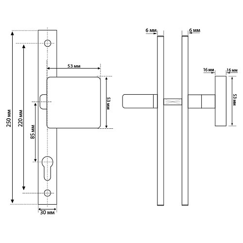 Ручки на планці ABARO Monaco FM фіксована-натискна нержавіюча сталь - Фото №6
