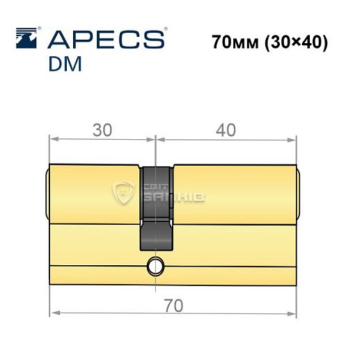 Циліндр AVERS DM 70 (30*40) латунь полірована - Фото №4