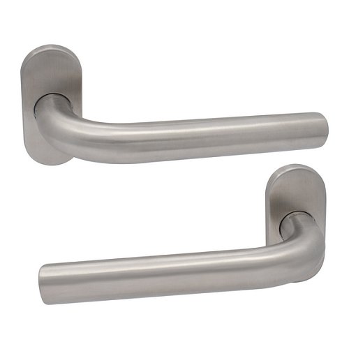 Ручки на розеті ABARO Rimini MM овальна розета нержавіюча сталь - Фото №1