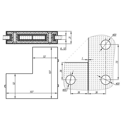 З'єднувач кутовий GLASS-M-TECH EK-40C сатин - Фото №4