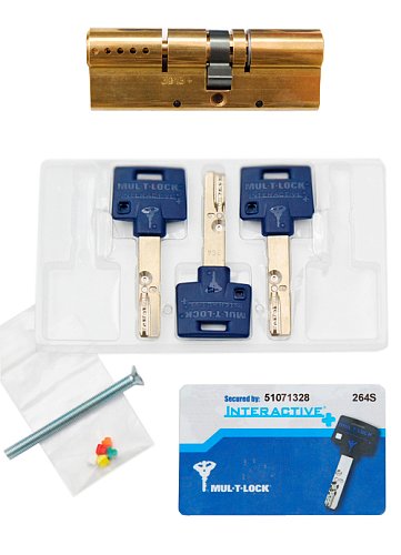 Циліндр MUL-T-LOCK MTL600/Interactive+ 80 (40*40) латунь - Фото №4