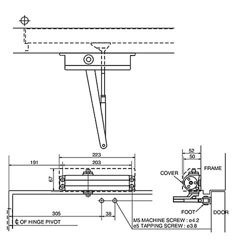 Дотягувач RYOBI DS-2005V BC STD HO з фіксацією до 100кг Білий - Фото №12