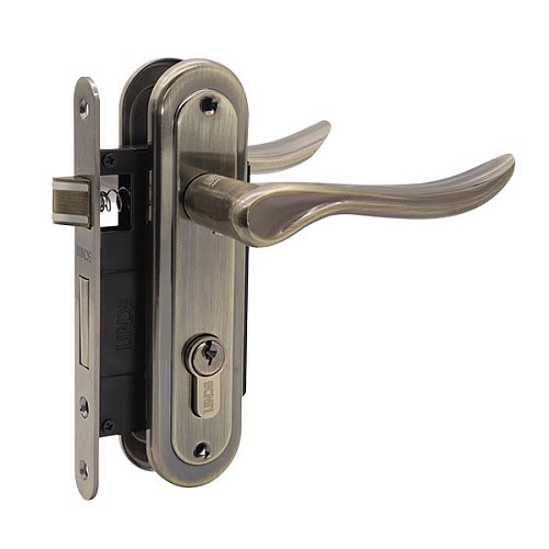Комплект замка LINDE A-1295 PZ (BS40*62мм) AB стара бронза - Фото №1