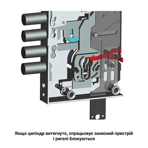 Механізм замка CISA 56525 Revolution Pro редукторний з блокуванням (BS67,5мм) хром матовий - Фото №6