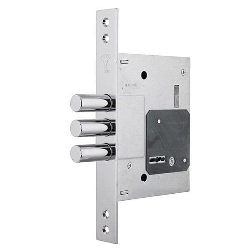 Механізм замка MUL-T-LOCK 257 (BS60мм) хром полірований без зв.планки - Фото №1