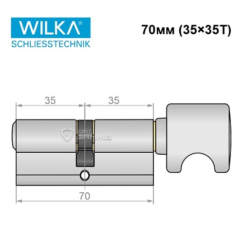 Циліндр WILKA 1405 K423 70T (35*35T) нікель - Фото №8
