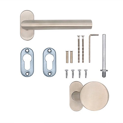 Ручки на розеті ABARO Lido FM фіксована-натискна нержавіюча сталь - Фото №8