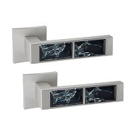 Ручки на розеті ORO/ORO Black Glass (15E) MSN матовий нікель