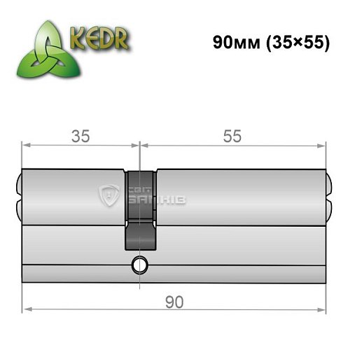 Циліндр KEDR Zink 90 (35*55) ZN нікель - Фото №2